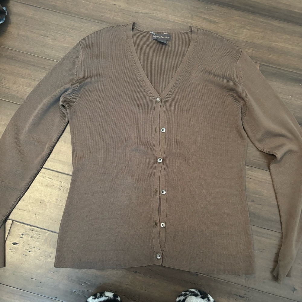 Brown / Rust Gray banana republic cardigan
